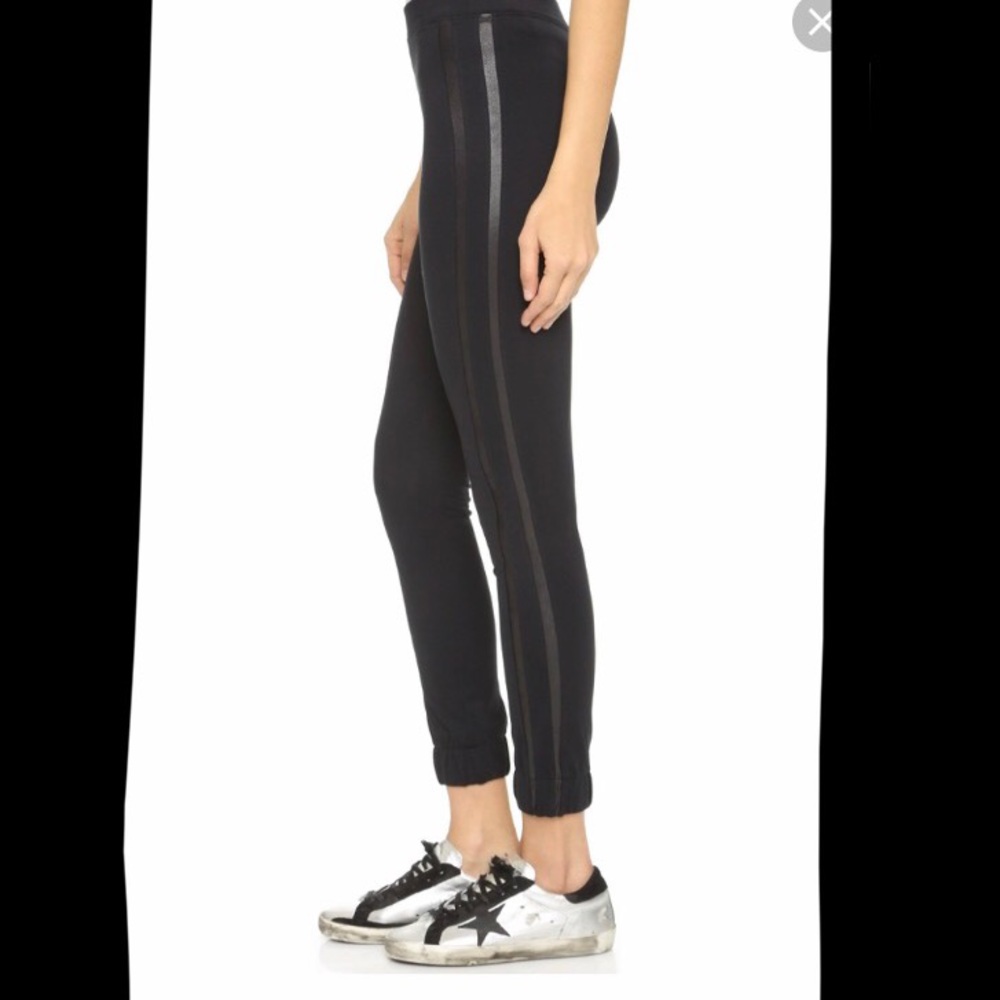 Spanx Faux Leather Detail Track Leggings - SAMPLE
